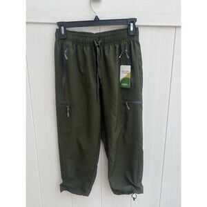 Libin Jogger Pants Women’s XS Waterproof Drawstring Zip Pockets Green New